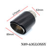 Carbon Fiber Exhaust Tip 63mm Gloss Black N89-63L