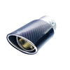 Horizontal view of Exhaust Tip 63mm Carbon Fiber black Angle-cut Tip y143
