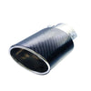 Horizontal view of Exhaust Tip 63mm Carbon Fiber Roasted Blue Angle-cut Tip y151