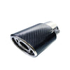 Exhaust Tip 63mm Carbon Fiber Roasted Blue Angle-cut Tip y151