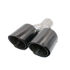 Horizontal view of Exhaust Tip 63mm Carbon Fiber Dual black Double Angle-cut Tip NS89-63L