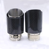 Vertical view of Exhaust Tip 63mm Carbon Fiber Dual black Double Angle-cut Tip NS89-63L