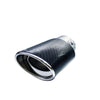 Horizontal view of Exhaust Tip 63mm Carbon Fiber Bolt-on black Angle-cut Tip y153