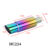 Dimension of Exhaust Muffler 55mm Stainless Steel Bolt-on Colorful Angle-cut Tip H224 in Rainbow color