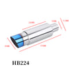 Dimension of Exhaust Muffler 55mm Stainless Steel Bolt-on Colorful Angle-cut Tip H224 in burnt blue