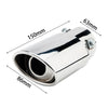 Dimension of Exhaust Muffler 63mm Stainless Steel silver Angle-cut Tip A1433