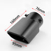 Dimension of Exhaust Muffler 80mm Stainless steel matte black Angle-cut Tip L37