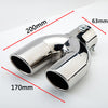 Dimension of Exhaust Mufflers 63mm Stainless Steel silver Straight cut Rolled Tip A1993