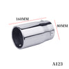 Dimension of Exhaust Mufflers 70mm Stainless Steel Silver Straight cut Tip A123