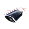 Dimension of Exhaust Tip 63mm Carbon Fiber black Round cut intercooled Rolled Tip Yl145