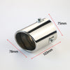 Dimension of Exhaust Tip 75mm Stainless Steel Silver Rolled Tip A9