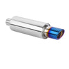 Exhaust Muffler 63mm Stainless Steel Bolt-on Colorful Angle-cut tip HB23