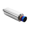 Exhaust Muffler 63mm Stainless Steel Bolt-on Colorful Straight cut tip HB222 in burnt blue