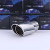 Front view of Exhaust Muffler 63mm Stainless Steel Silver Angle-cut Tips A143