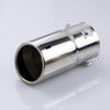 Front view of Exhaust Mufflers 70mm Stainless Steel silver Angle-cut Rolled Tip A6