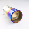 Front view of Exhaust Tip 56mm Bolt-in Stainless Steel blue Straight cut Tip B50