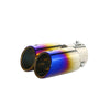 Front view of Exhaust Tip 63mm Stainless Steel colorful Angle-cut Tip B2008