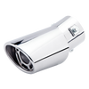 Horizontal view of Exhaust Mufflers 63mm Stainless Steel Bolt-on silver Turndown Tip A14H