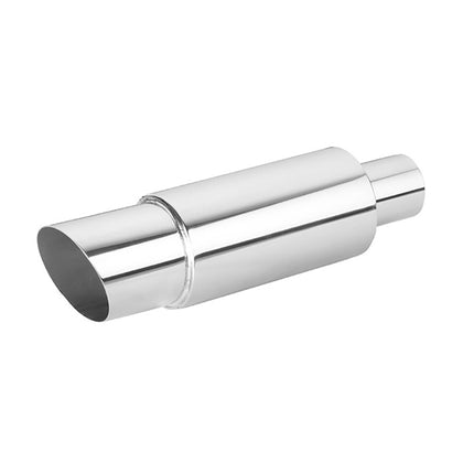 Horizontal view of Exhaust Muffler 55mm Stainless Steel Bolt-on Colorful Angle-cut Tip H224