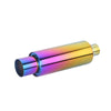 Horizontal view of Exhaust Muffler 63mm Stainless Steel Colorful Straight cut Tip HC222