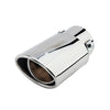 Horizontal view of Exhaust Muffler 63mm Stainless Steel Silver Angle-cut Tips A143