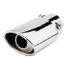 Horizontal view of Exhaust Muffler 63mm Stainless Steel silver Angle-cut Tip A1433