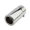 Horizontal view of Exhaust Muffler 70mm Stainless Steel silver Straight cut Tip A17