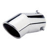 Horizontal view of Exhaust Muffler 70mm Stainless Steel silver Turndown Tip A190