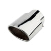 Horizontal view of Horizontal view of Exhaust Muffler 76mm Stainless Steel Silver Angle-cut Tip A150