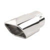 Horizontal view of Exhaust Muffler 76mm Stainless Steel silver Angle-cut Tip A37