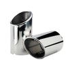 Horizontal view of Exhaust Muffler 76mm Stainless Steel silver Angle-cut Tip Q5