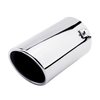 Horizontal view of Exhaust Muffler 80mm Stainless Steel silver Straight cut Tip A20