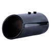 Horizontal view of Exhaust Muffler 95mm Stainless steel matte black Angle-cut Tip L337