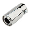 Horizontal view of Exhaust Mufflers 58mm Stainless Steel silver Straight cut Tip A28