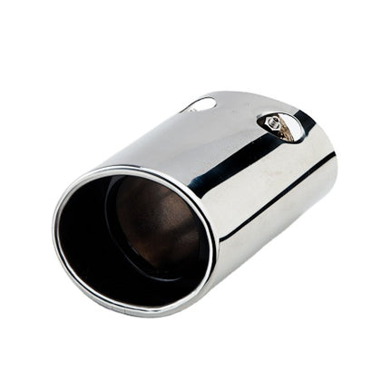 Horizontal view of Exhaust Mufflers 63mm Stainless Steel Silver Turndown Angle-cut Tip A144