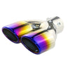 Horizontal view of Exhaust Mufflers 63mm Stainless Steel blue Straight cut Tip B1991