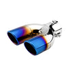 Horizontal view of Exhaust Mufflers 63mm Stainless Steel blue Straight cut Tip B1993X