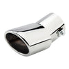 Horizontal view of Exhaust Mufflers 63mm Stainless Steel silver Turndown Tips A1444