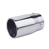 Horizontal view of Exhaust Mufflers 70mm Stainless Steel Silver Straight cut Tip A123