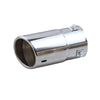 Horizontal view of Exhaust Mufflers 70mm Stainless Steel silver Angle-cut Rolled Tip A6