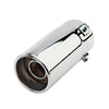 Horizontal view of Exhaust Mufflers 70mm Stainless Steel silver Straight cut Rolled Tip A60P