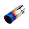 Horizontal view of Exhaust Tip 56mm Bolt-in Stainless Steel blue Straight cut Tip B50