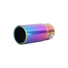 Horizontal view of Exhaust Tip 56mm Stainless Steel roasted blue Straight cut rolled Tip C50