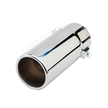 Horizontal view of Exhaust Tip 58mm Stainless Steel silver Straight cut Tip A50