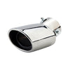 Horizontal view of Exhaust Tip 63mm Bolt-on Stainless Steel colorful Angle-cut Rolled Tip B1400 in silver