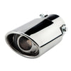 Horizontal view of Exhaust Tip 63mm Bolt-on Stainless Steel silver Angle-cut Tip A141