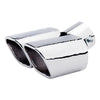 Horizontal view of Exhaust Tip 63mm Bolt-on Stainless Steel silver Angle-cut Tip A206