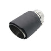 Horizontal view of Exhaust Tip 63mm Carbon Fiber Black Angle-cut Tip for mini cooper 089-63Y