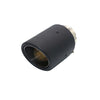 Horizontal view of Exhaust Tip 63mm Carbon Fiber Bolt-on black Rolled Tip for bmw N89-63Y