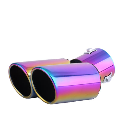 Horizontal view of Exhaust Tip 63mm Stainless Steel Bolt-on colorful Turndown Tip C2007